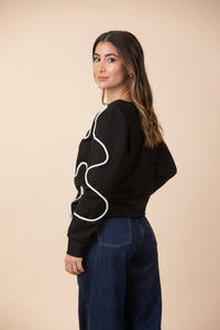 Buzo Emilia bordado Arabezcos Negro / Marfil