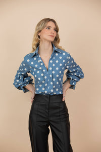 Blusa Agatha Pepas Algodón Jean Claro