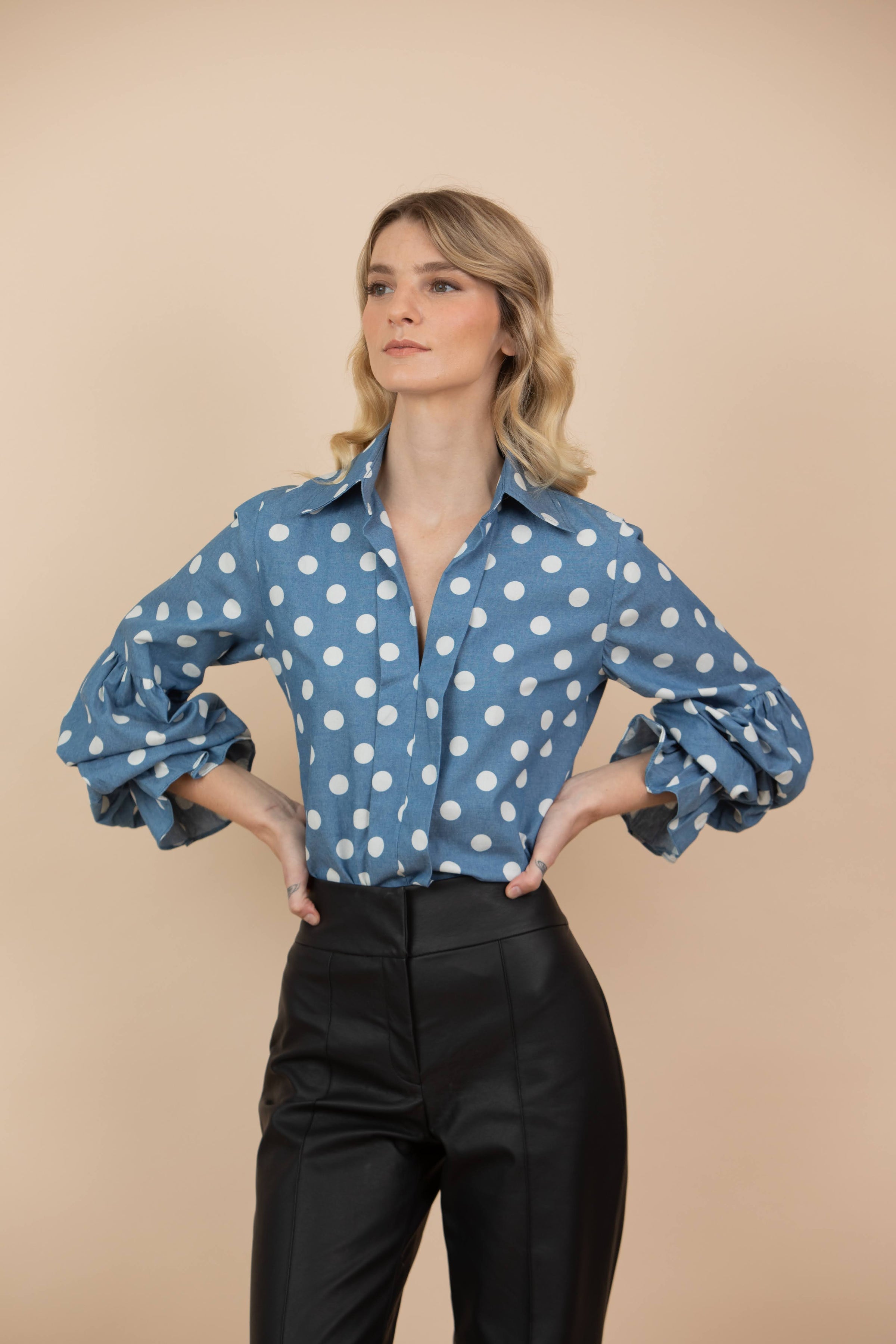 Blusa Agatha Pepas Algodón Jean Claro