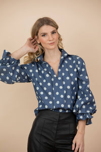 Blusa Agatha Pepas Algodón Jean Claro
