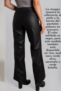 Pantalón Palazzo Ecocuero Verde Oliva