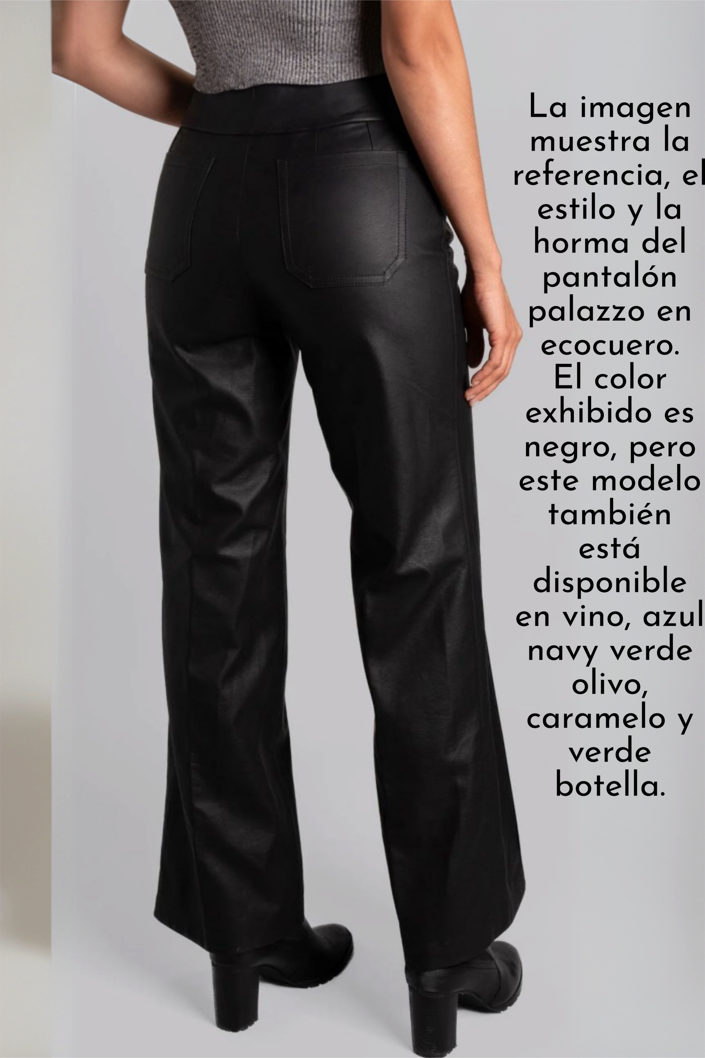 Pantalón Palazzo Ecocuero Verde Oliva