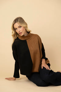 Blusón Sasha Negro / Camel