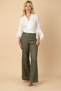 Blusa Juana 100% Lino Marfil