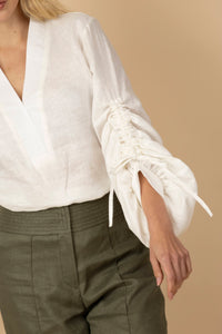 Blusa Juana 100% Lino Marfil