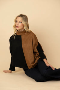 Blusón Sasha Negro / Camel