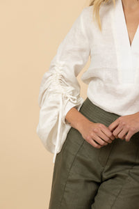 Blusa Juana 100% Lino Marfil