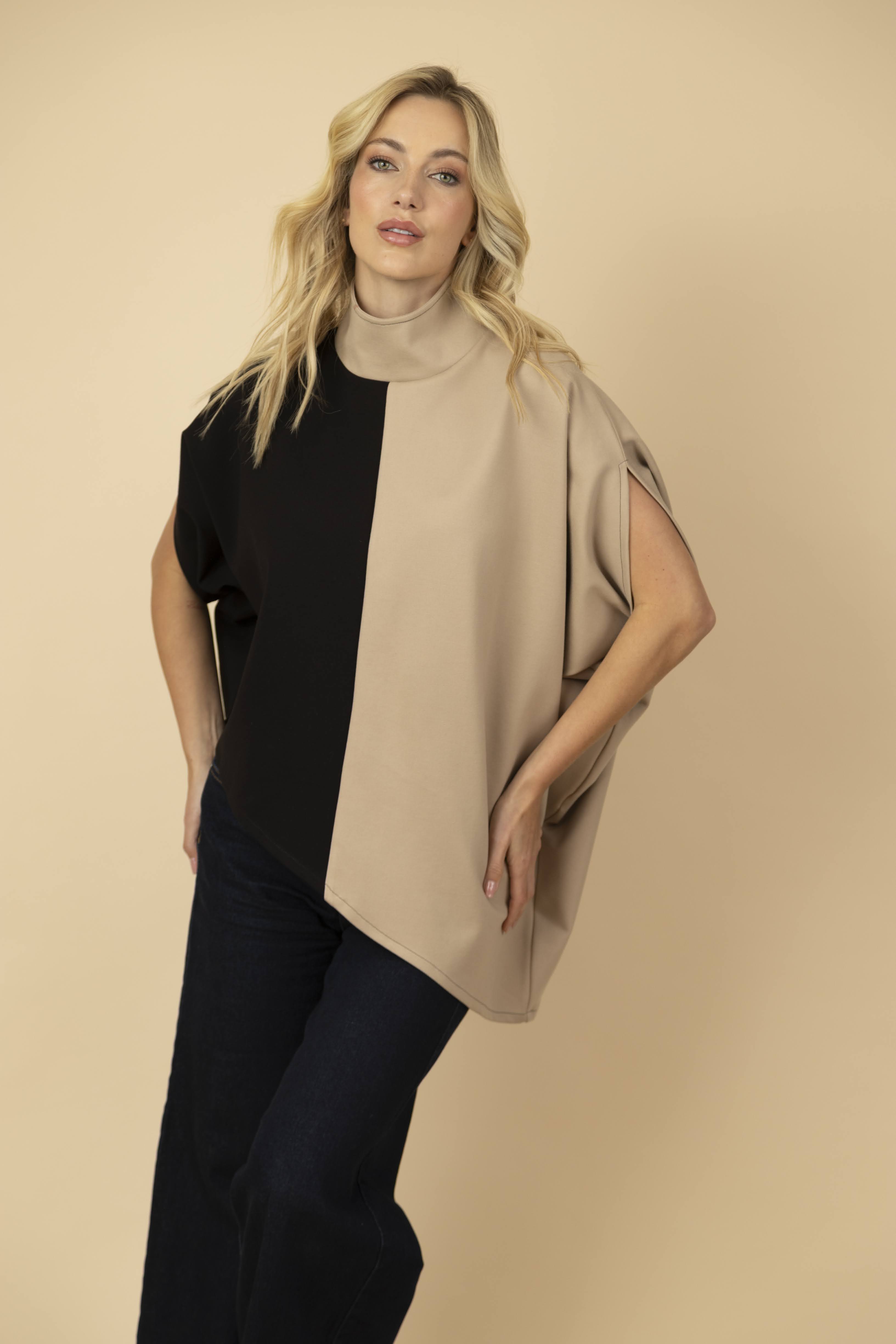 Blusón Sasha Ponti Negro/Beige