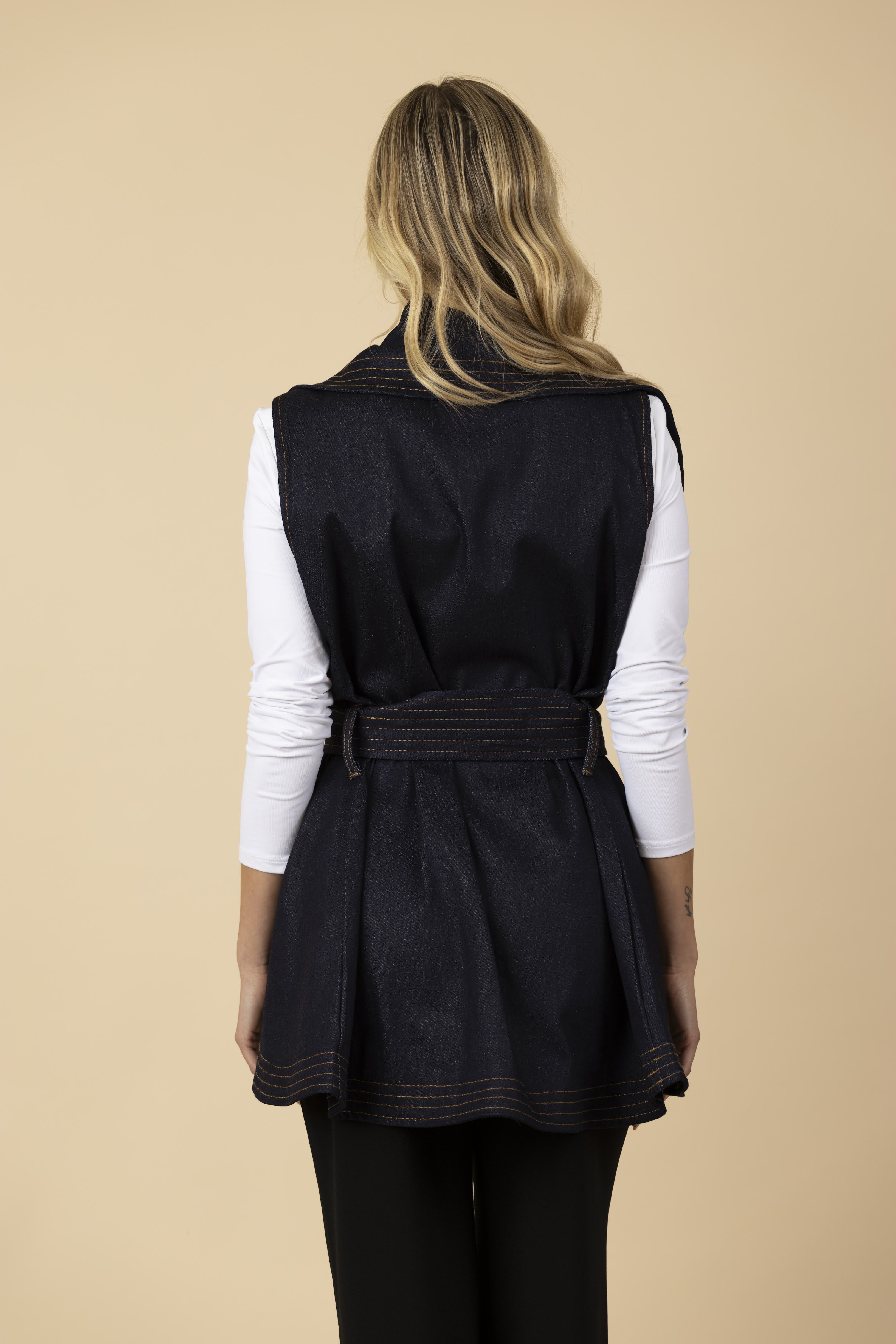 Chaleco María Jean Cinturón de Hojas