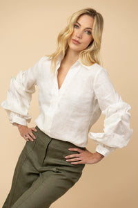 Blusa Amelia 100% Lino Marfil