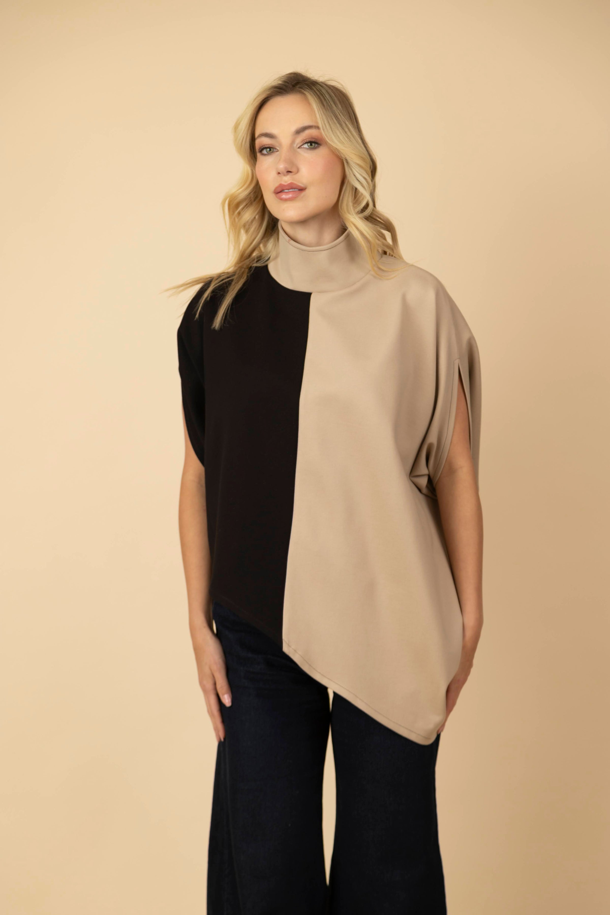 Blusón Sasha Ponti Negro/Beige