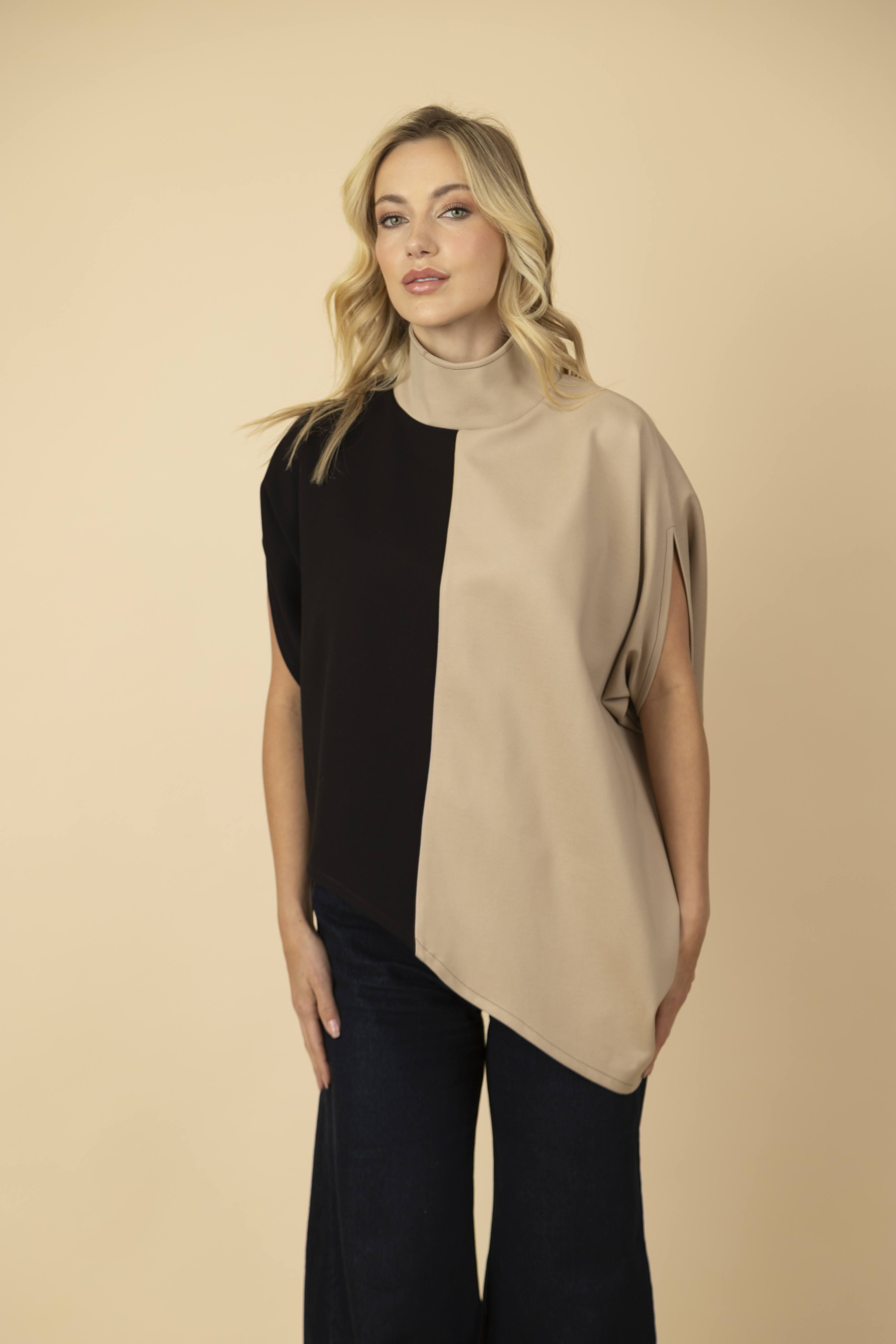 Blusón Sasha Ponti Negro/Beige