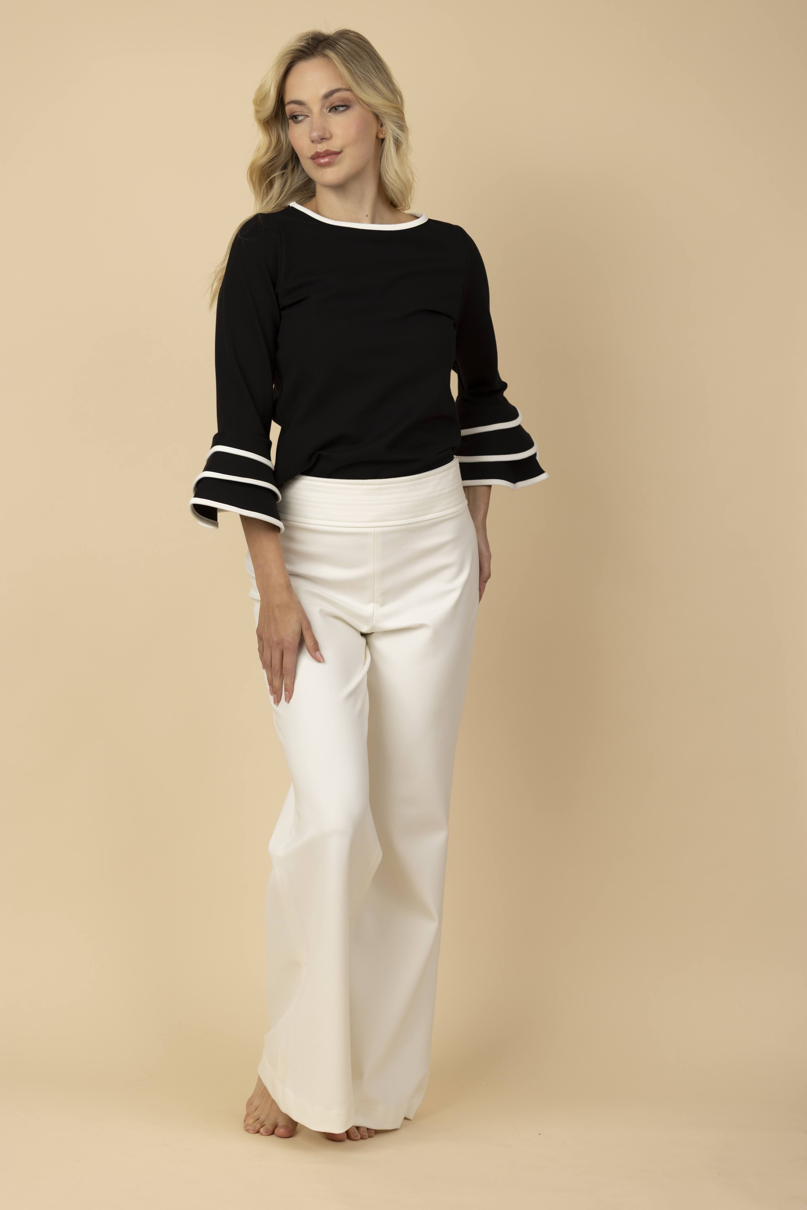 Blusa Filomena Ponti Combinada Negra