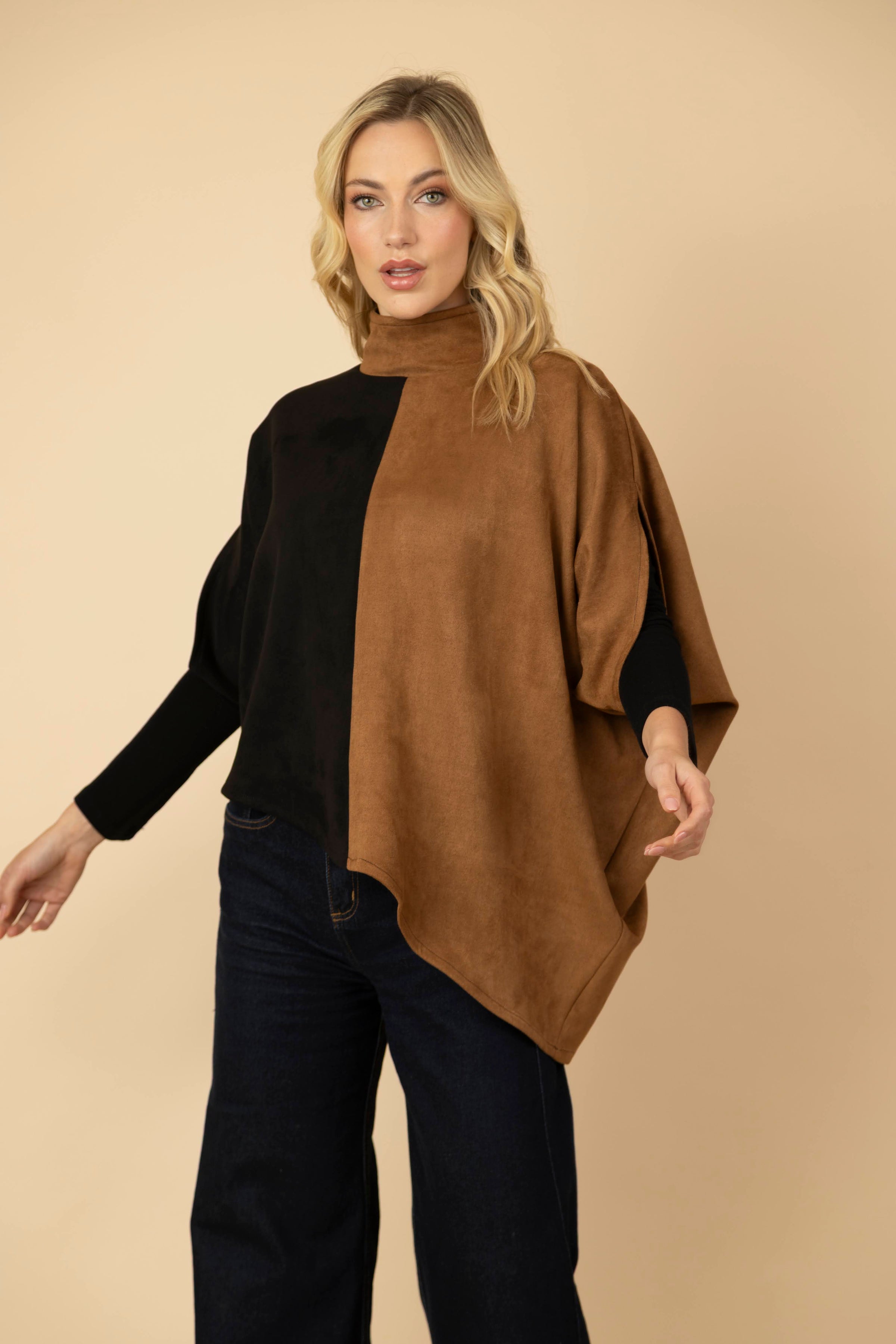 Blusón Sasha Negro / Camel