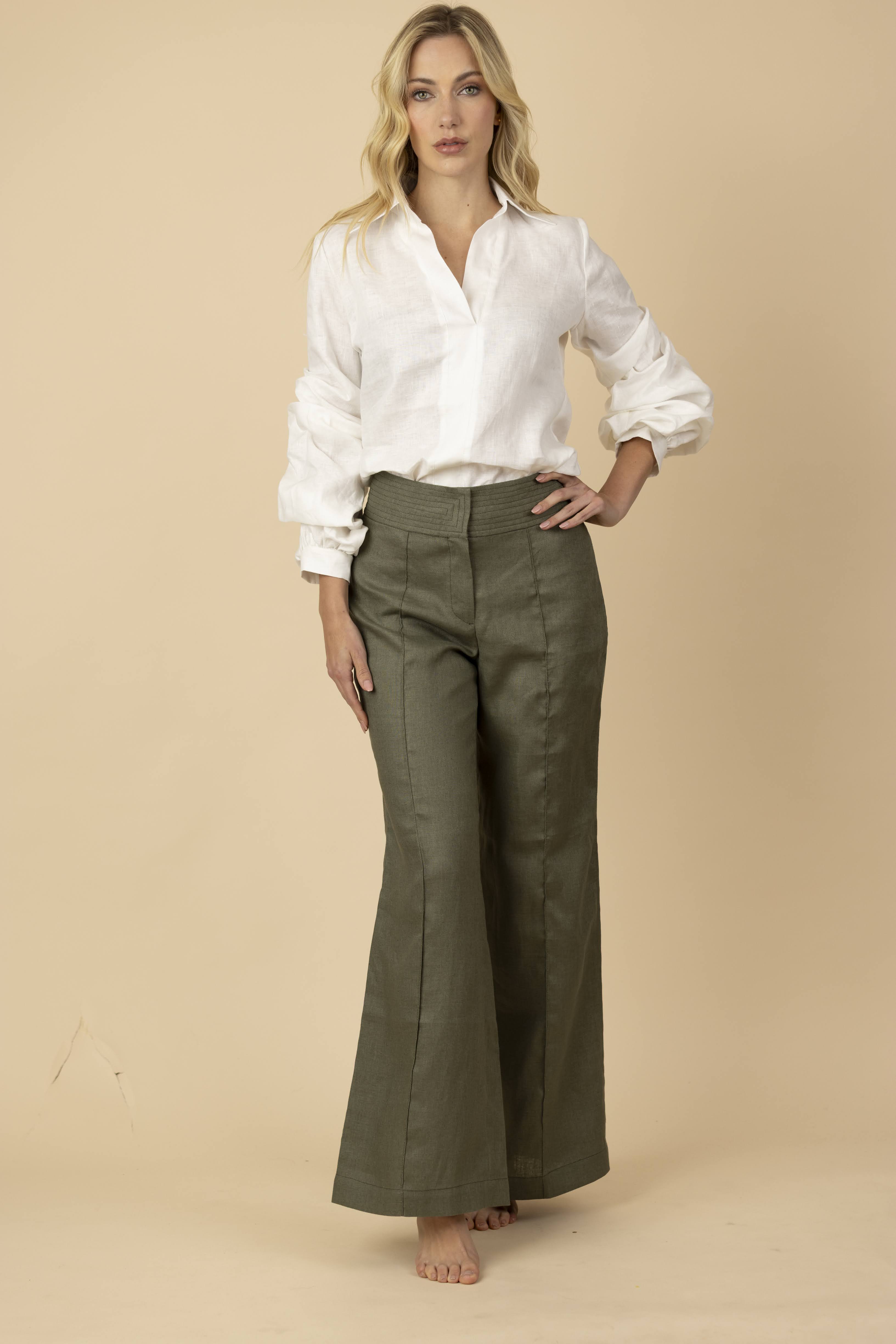 Blusa Amelia 100% Lino Marfil