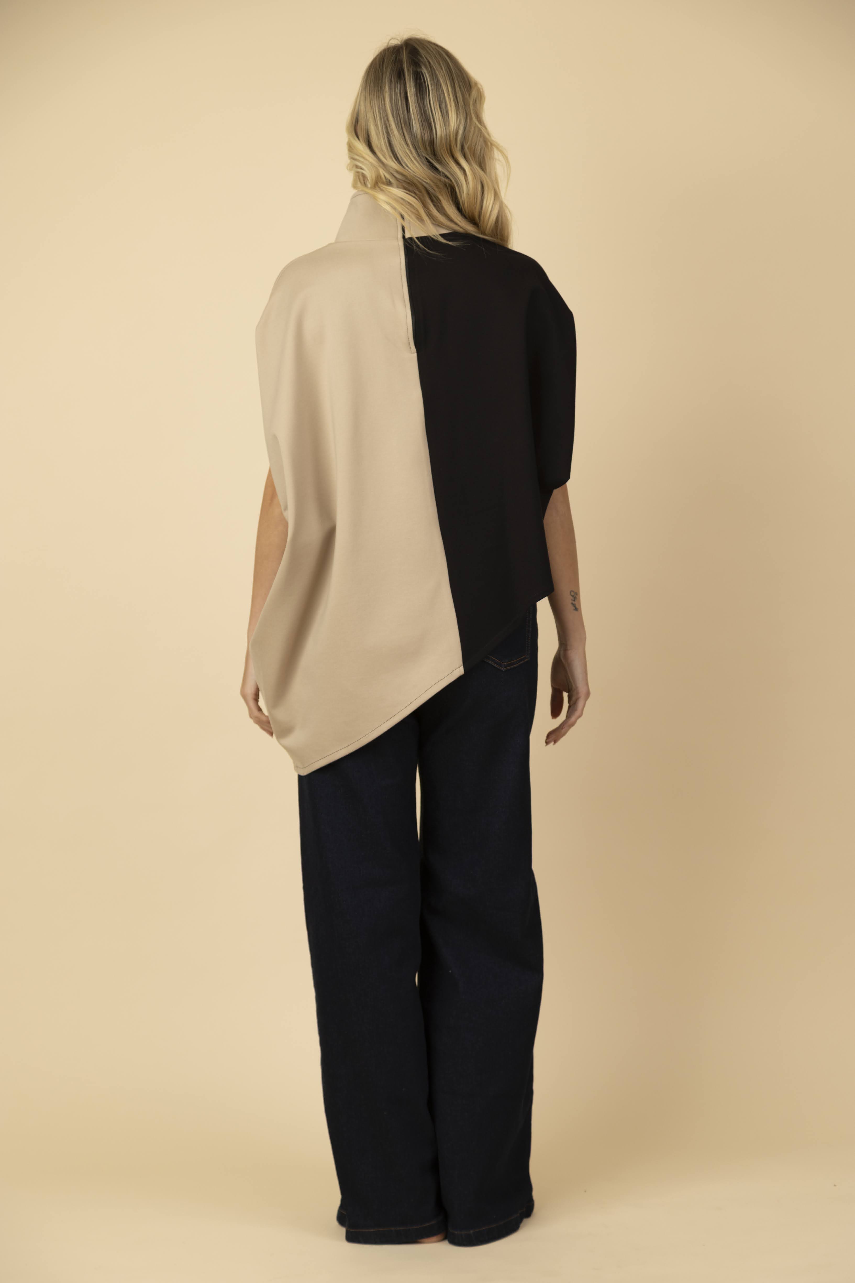 Blusón Sasha Ponti Negro/Beige
