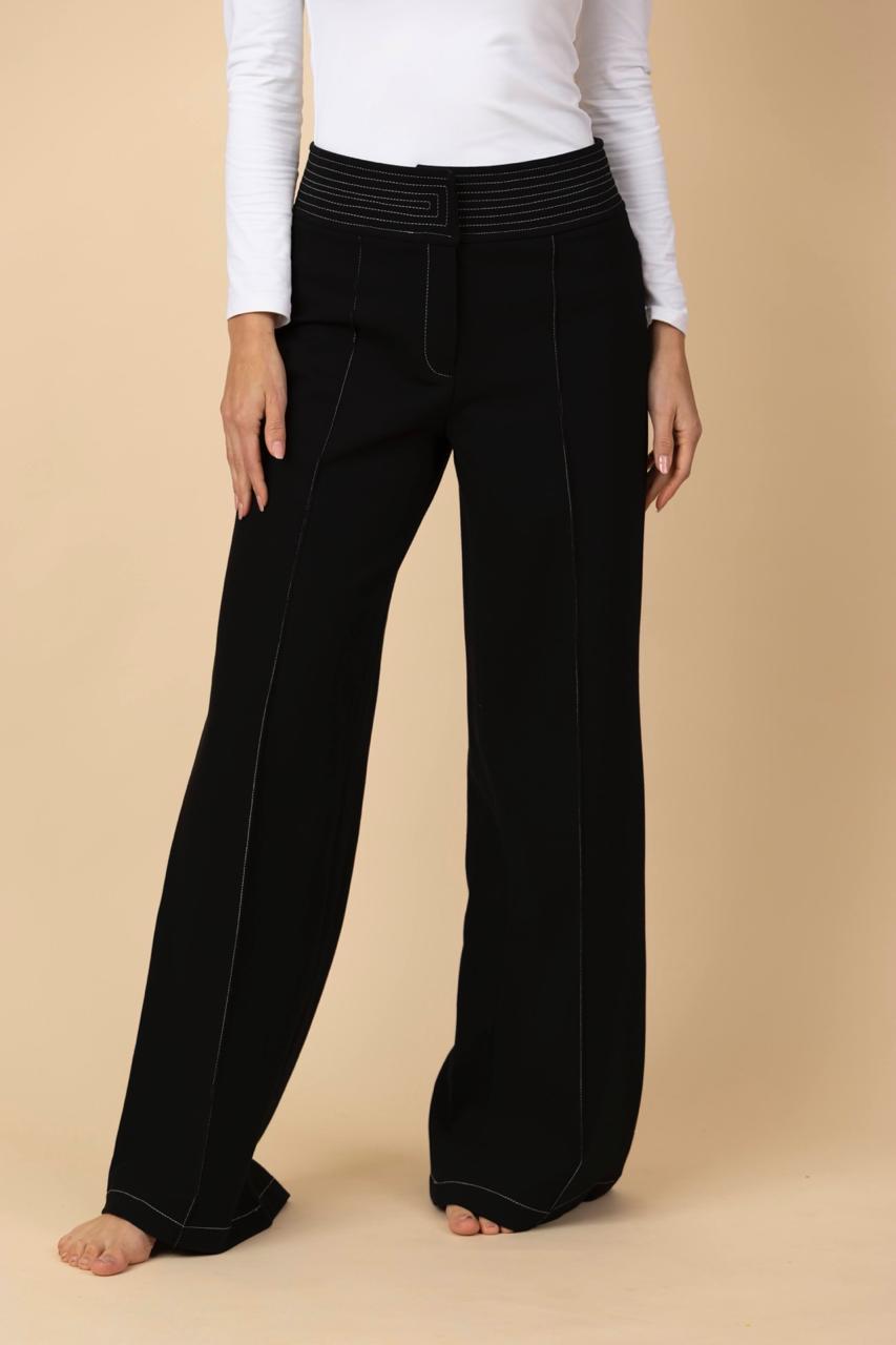 Pantalón Palazzo Ponti con Pespuntes