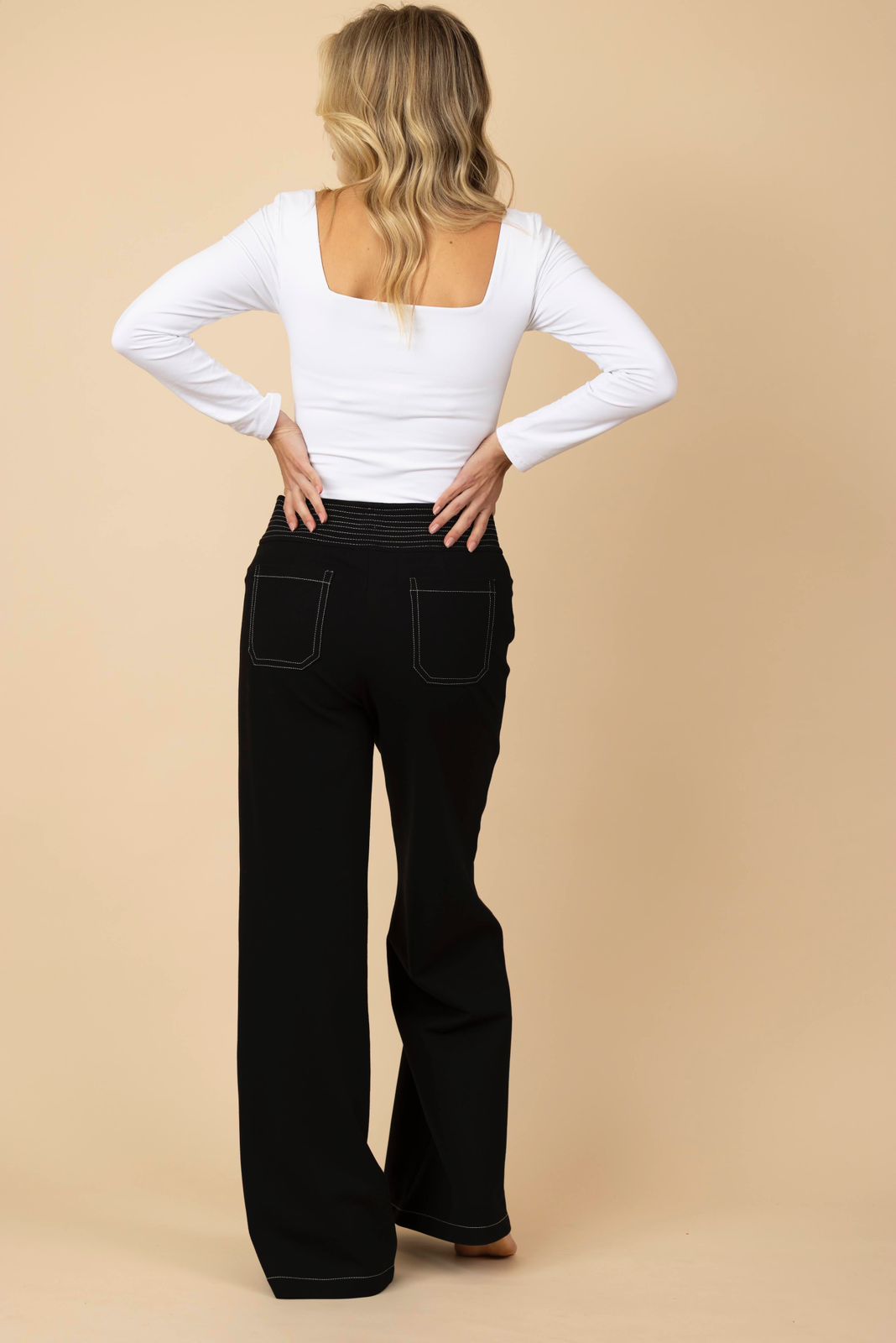 Pantalón Palazzo Ponti con Pespuntes