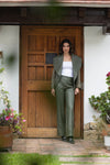Pantalón Palazzo Ecocuero Verde Oliva