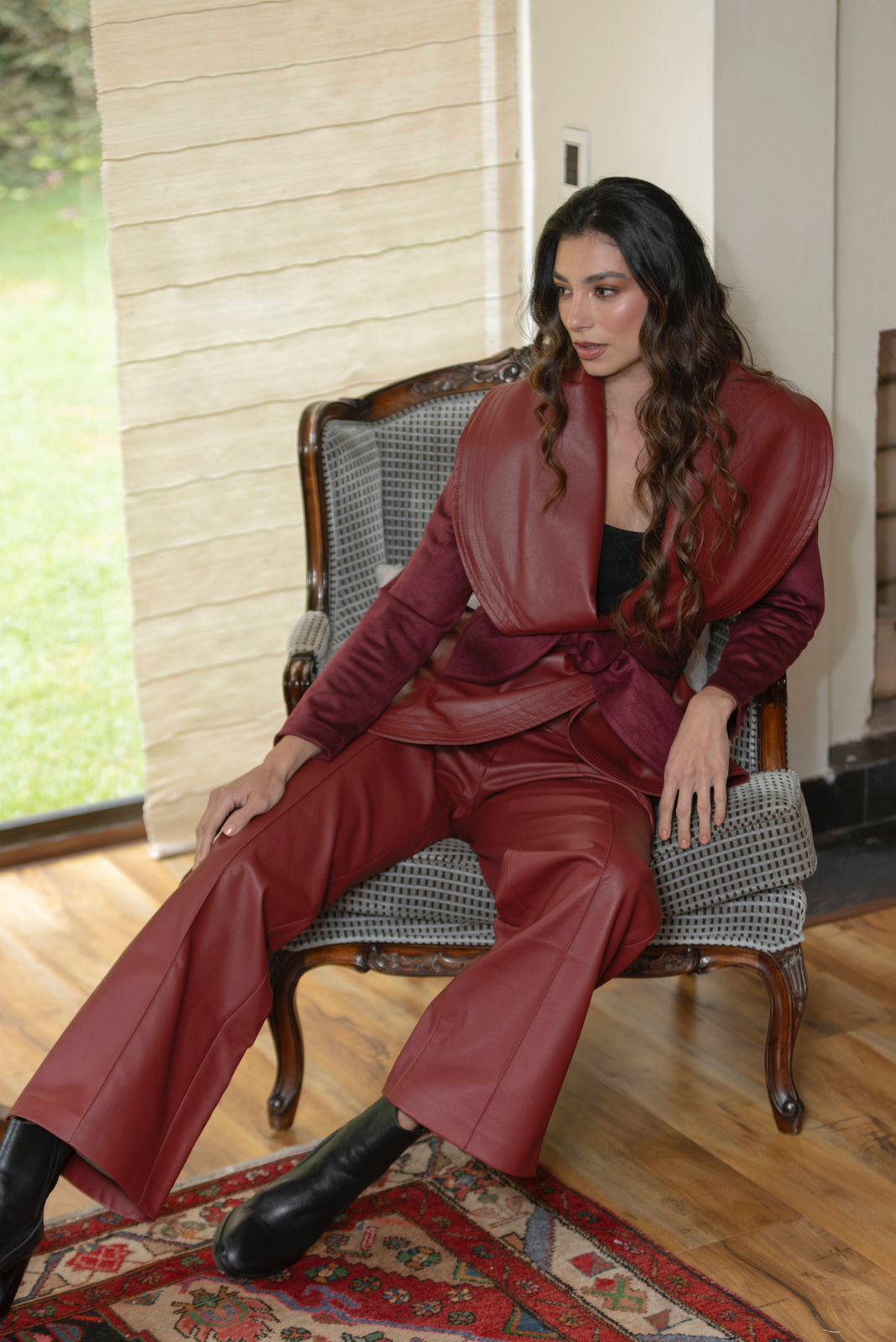 Pantalón Palazzo Ecocuero Vino