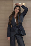 Pantalón Palazzo Ecocuero Azul Navy