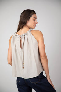 Blusa Cata Sisa de Anudar Beige