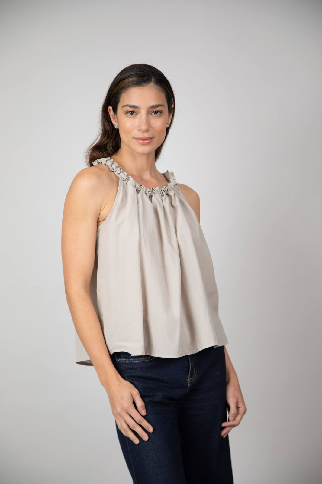 Blusa Cata Sisa de Anudar Beige