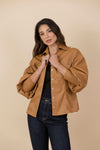 Blusa Chaqueta Ecocuero Lourdes Caramelo Claro
