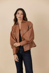 Blusa Chaqueta Ecocuero Lourdes Marrón