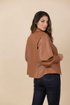 Blusa Chaqueta Ecocuero Lourdes Marrón