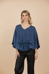 Blusa Matilde Azul Petróleo