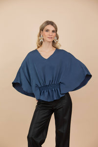 Blusa Matilde Azul Petróleo