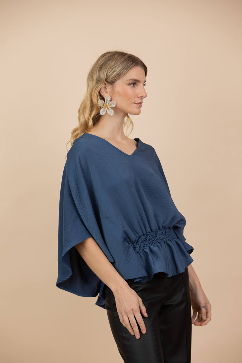 Blusa Matilde Azul Petróleo