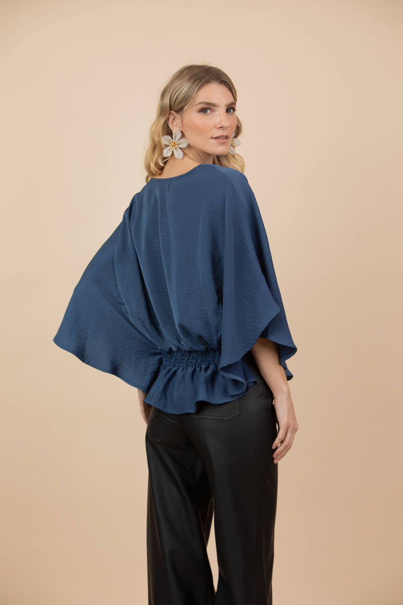 Blusa Matilde Azul Petróleo