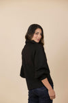 Buzo Bordado Flor Gaia Negro
