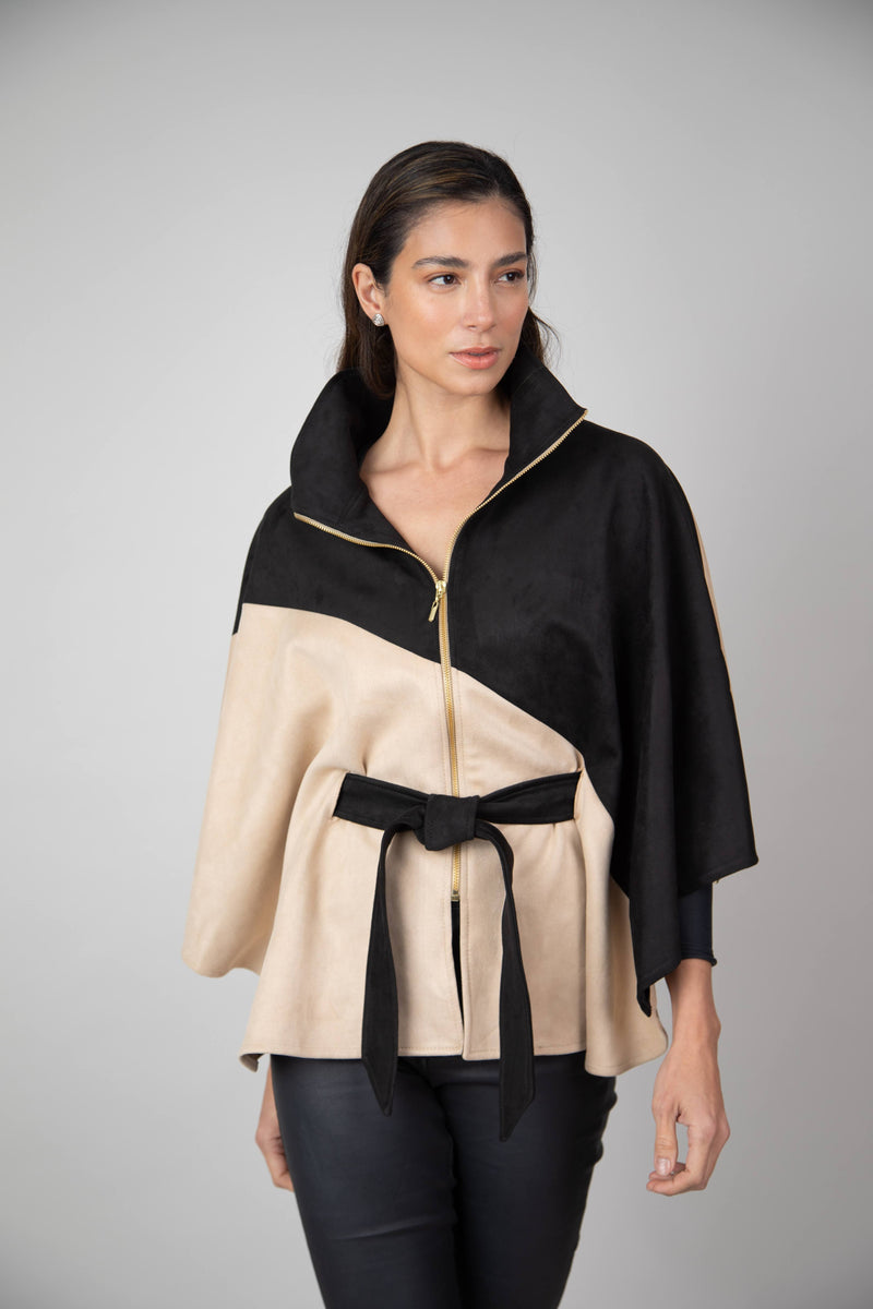 Capa Bicolor Carla Negro/Beige