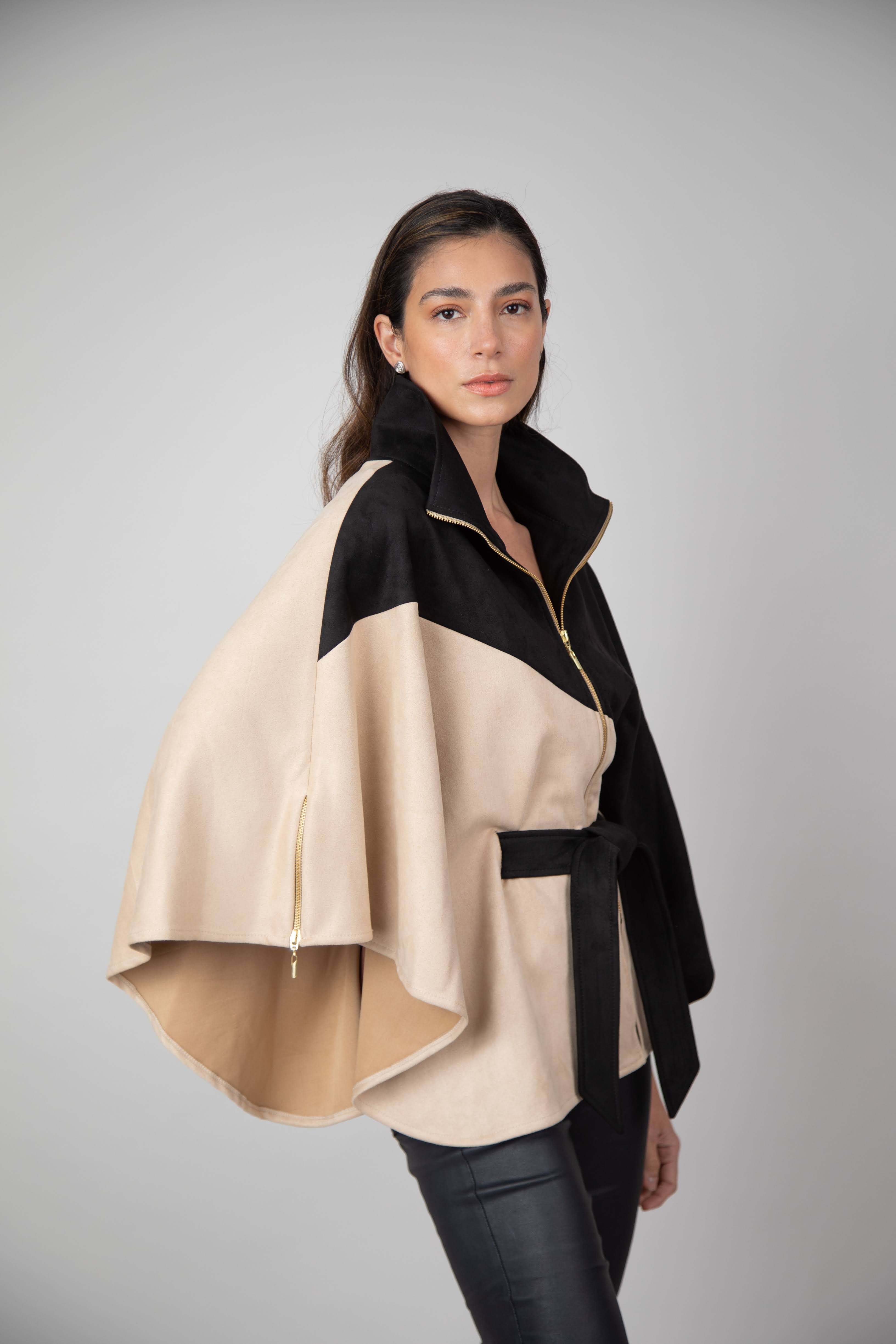 Capa Bicolor Carla Negro/Beige