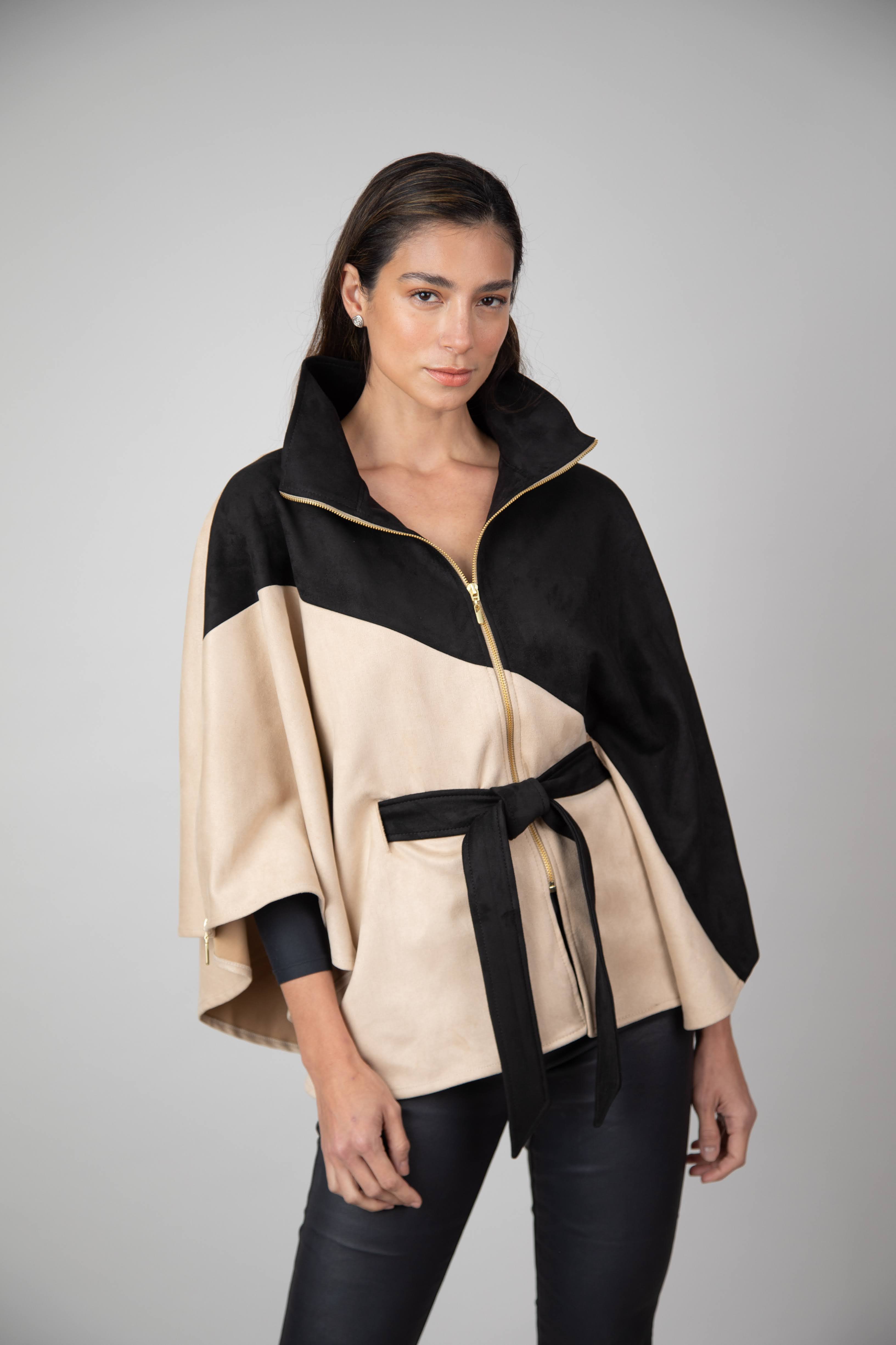 Capa Bicolor Carla Negro/Beige