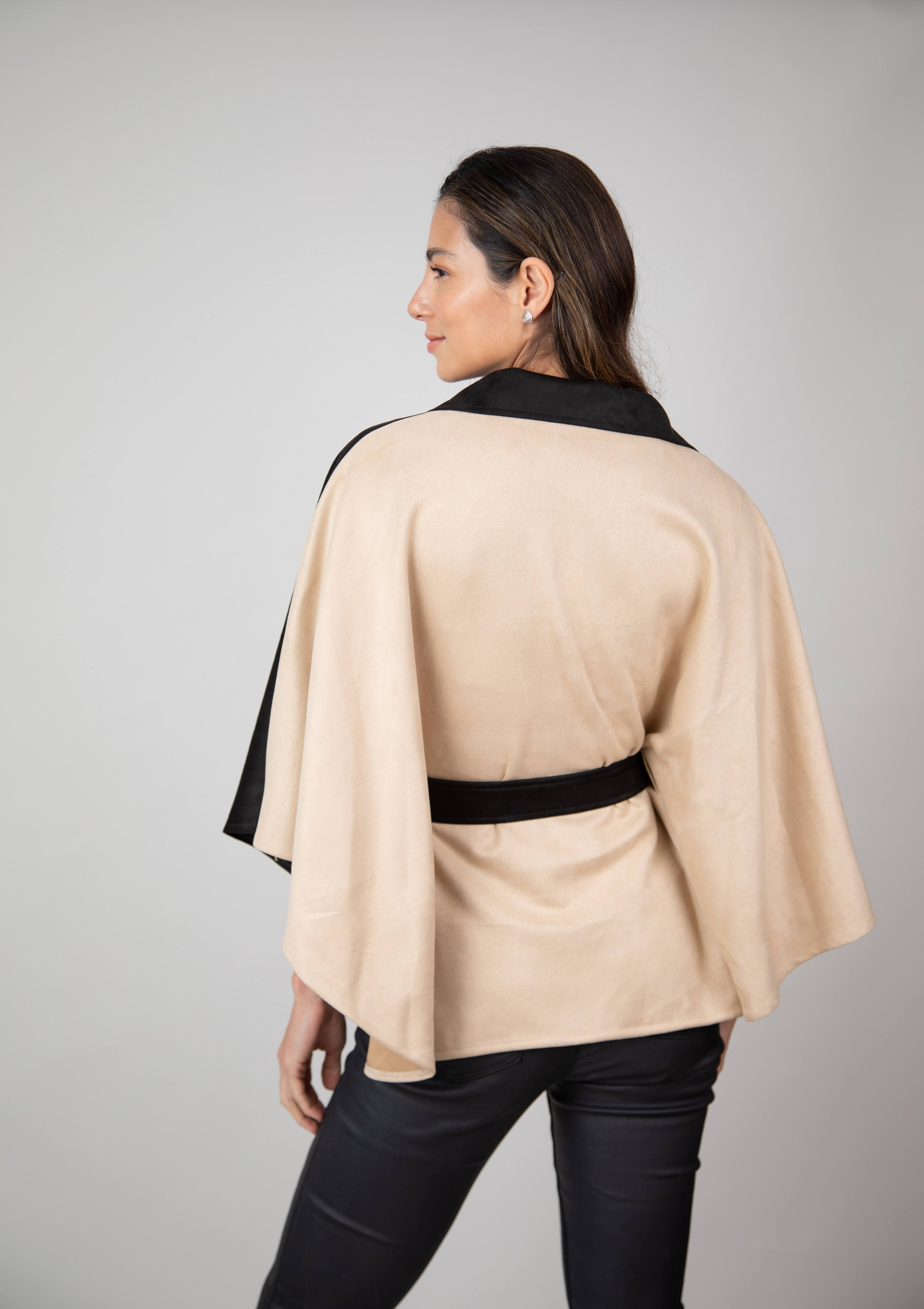Capa Bicolor Carla Negro/Beige
