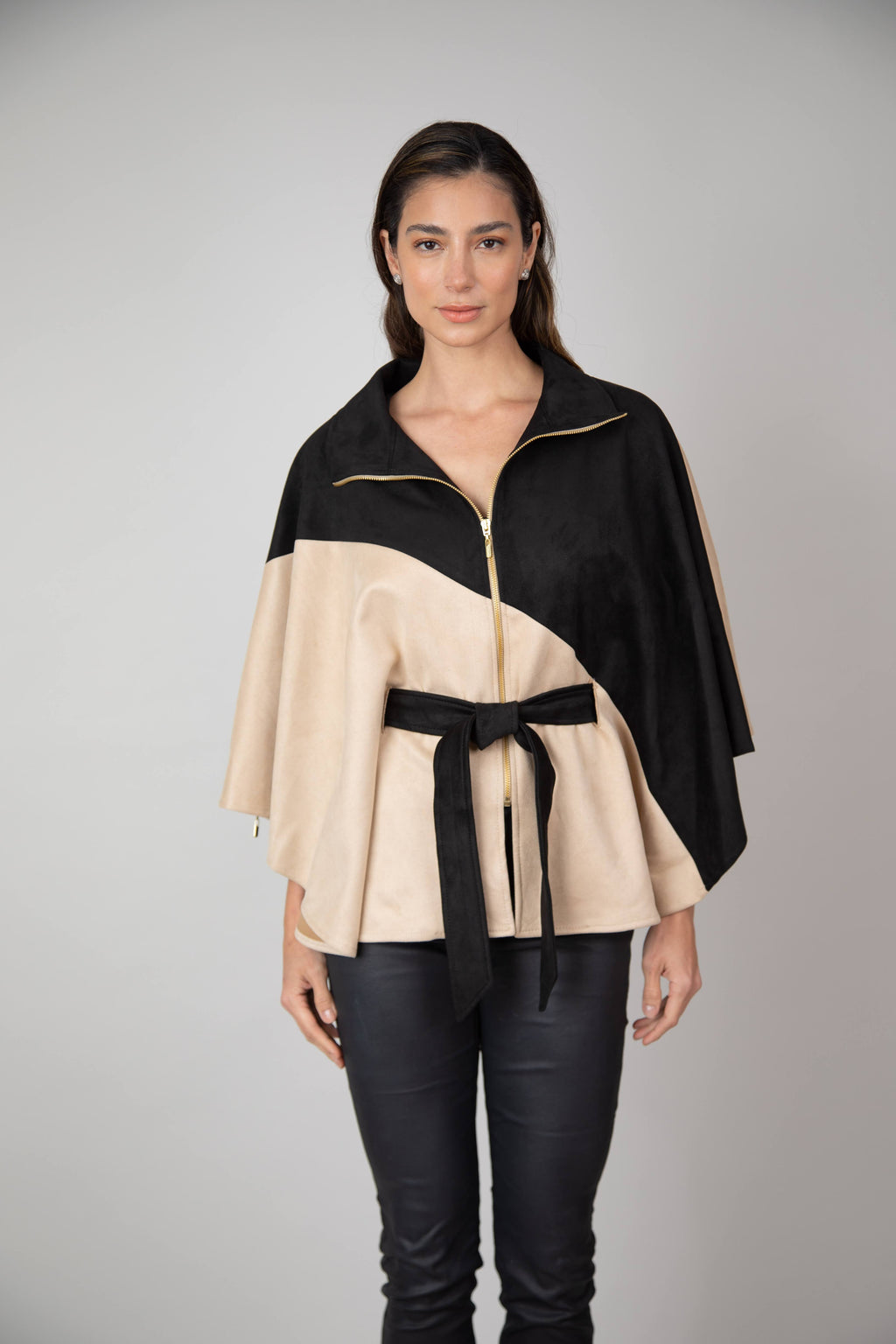 Capa Bicolor Carla Negro/Beige