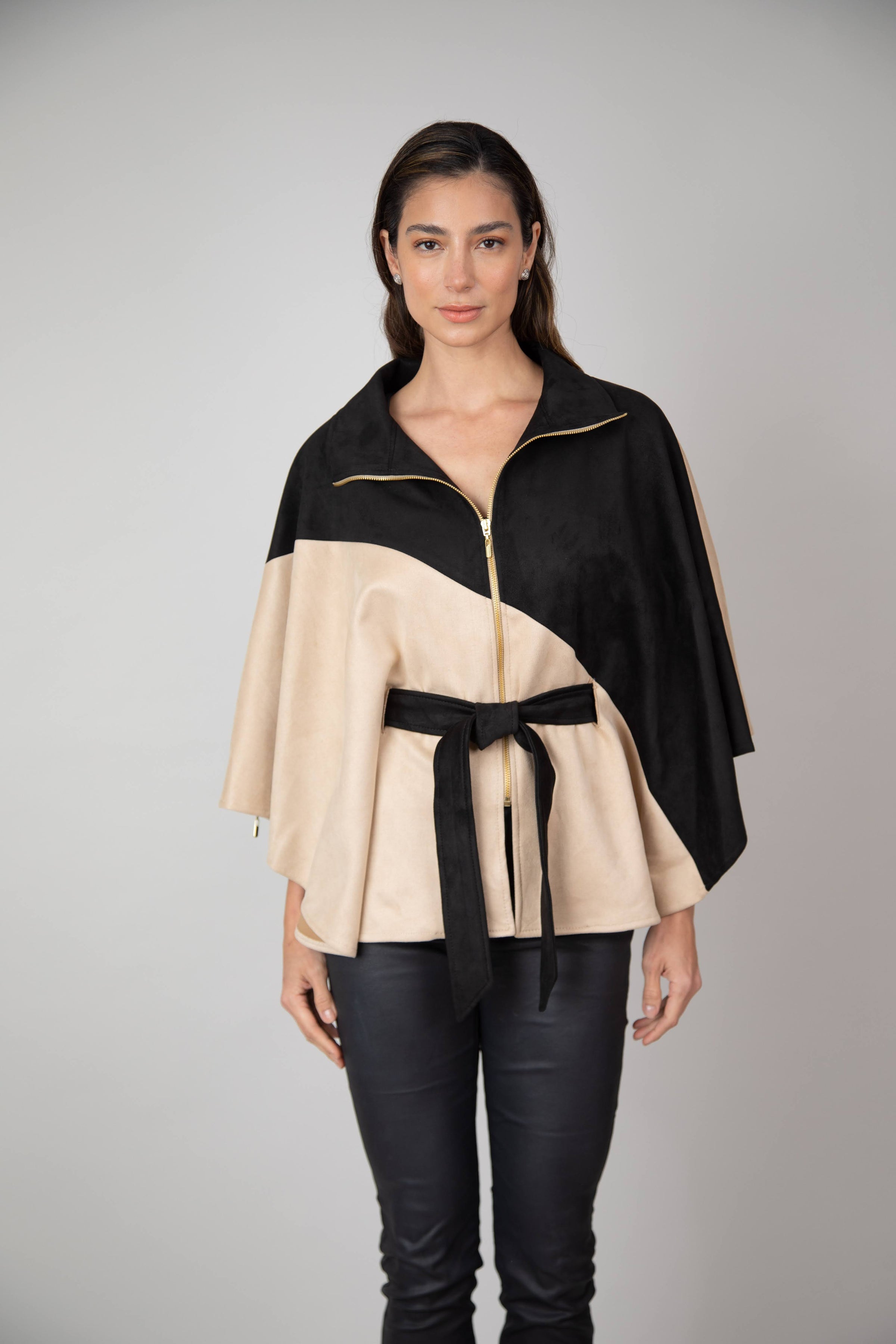 Capa Bicolor Carla Negro/Beige