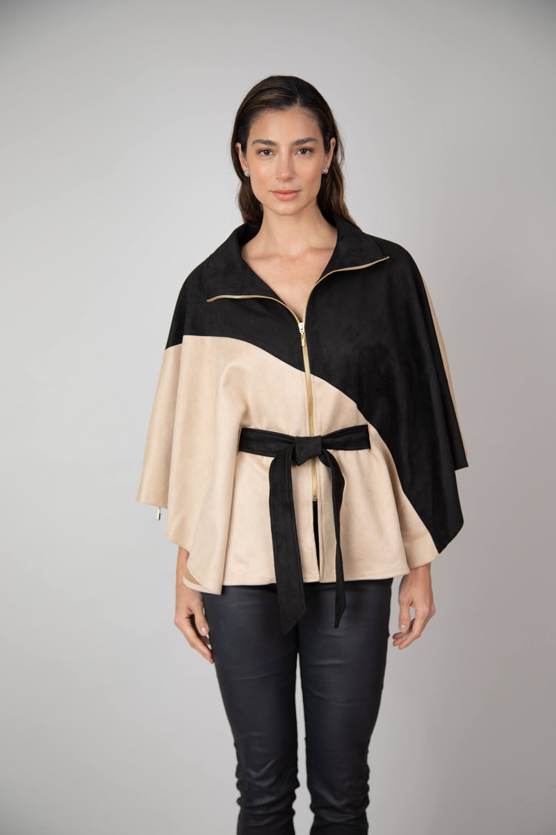 Capa Bicolor Carla Negro/Beige
