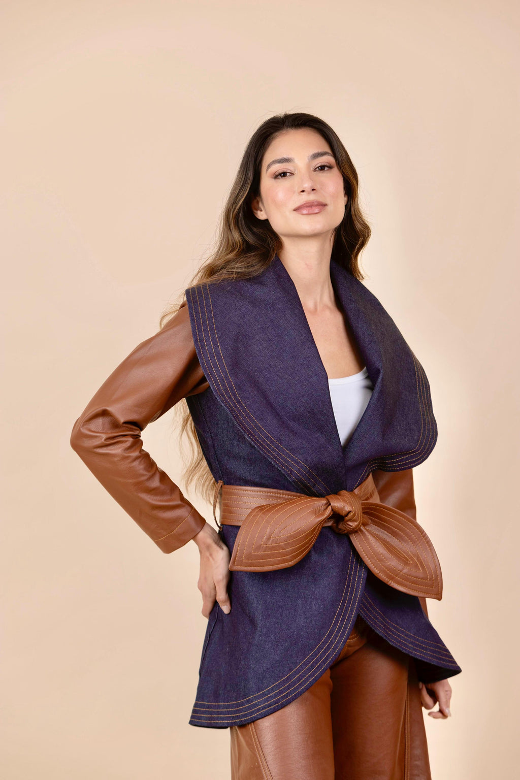 Chaqueta María Jean Caramelo