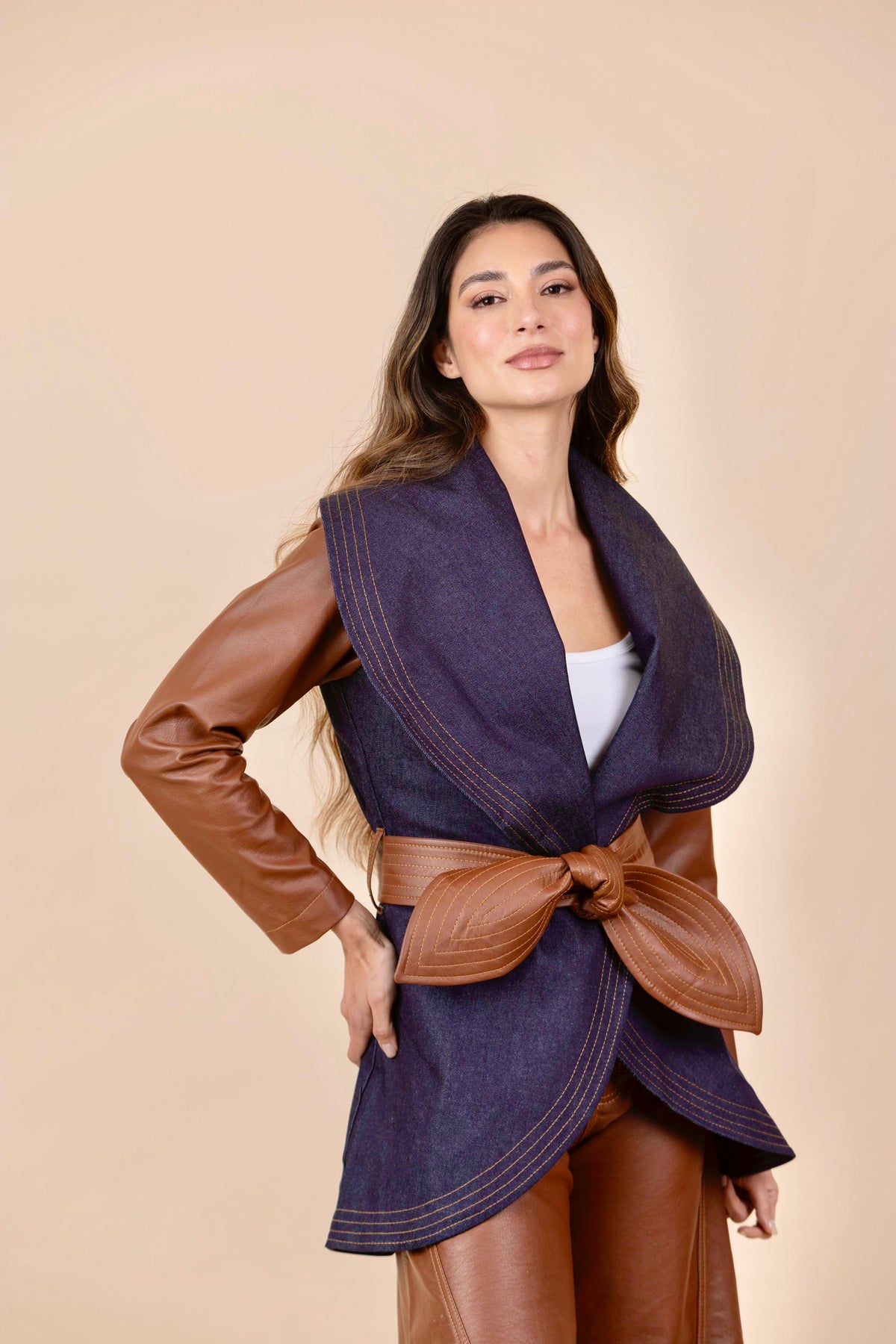 Chaqueta María Jean Caramelo