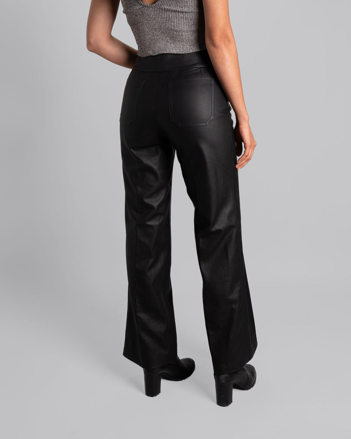 Pantalón Eco Cuero Palazzo Negro