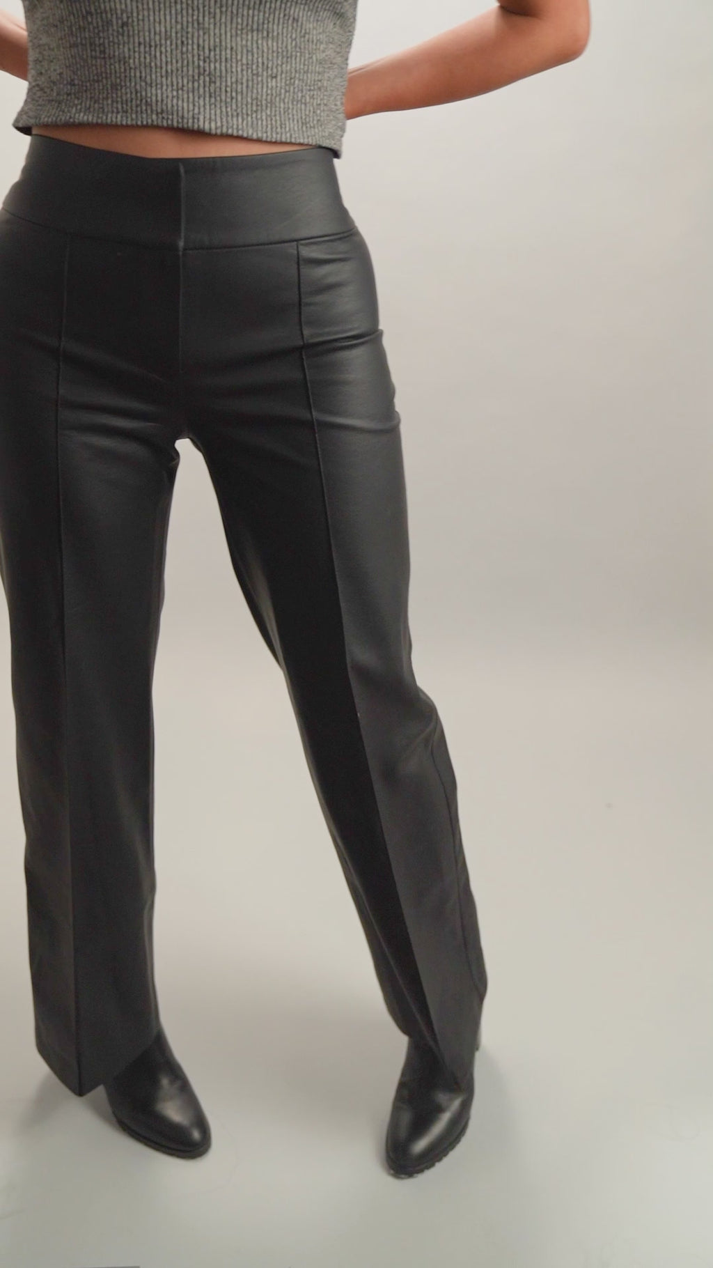 Pantalón Eco Cuero Palazzo Negro